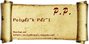 Polyák Pál névjegykártya