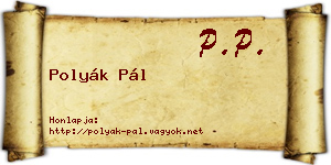 Polyák Pál névjegykártya